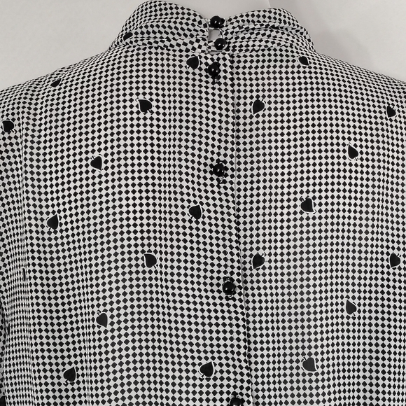 Vintage 80s Emerald St Womens Black And White Checkered Midi Dress Classic - Picture 8 of 9